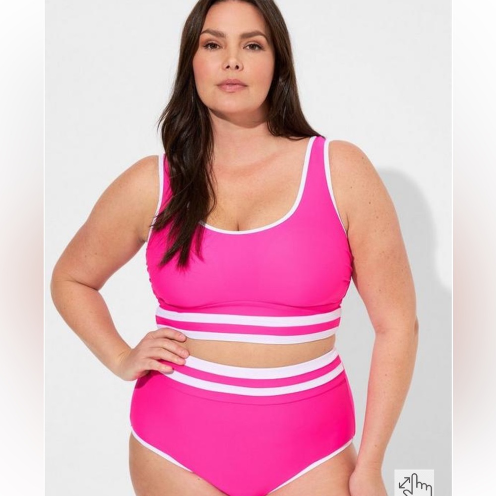 New! Set! Torrid 3 Banding Swim Bathing Suit 3X - Picture 2 of 3